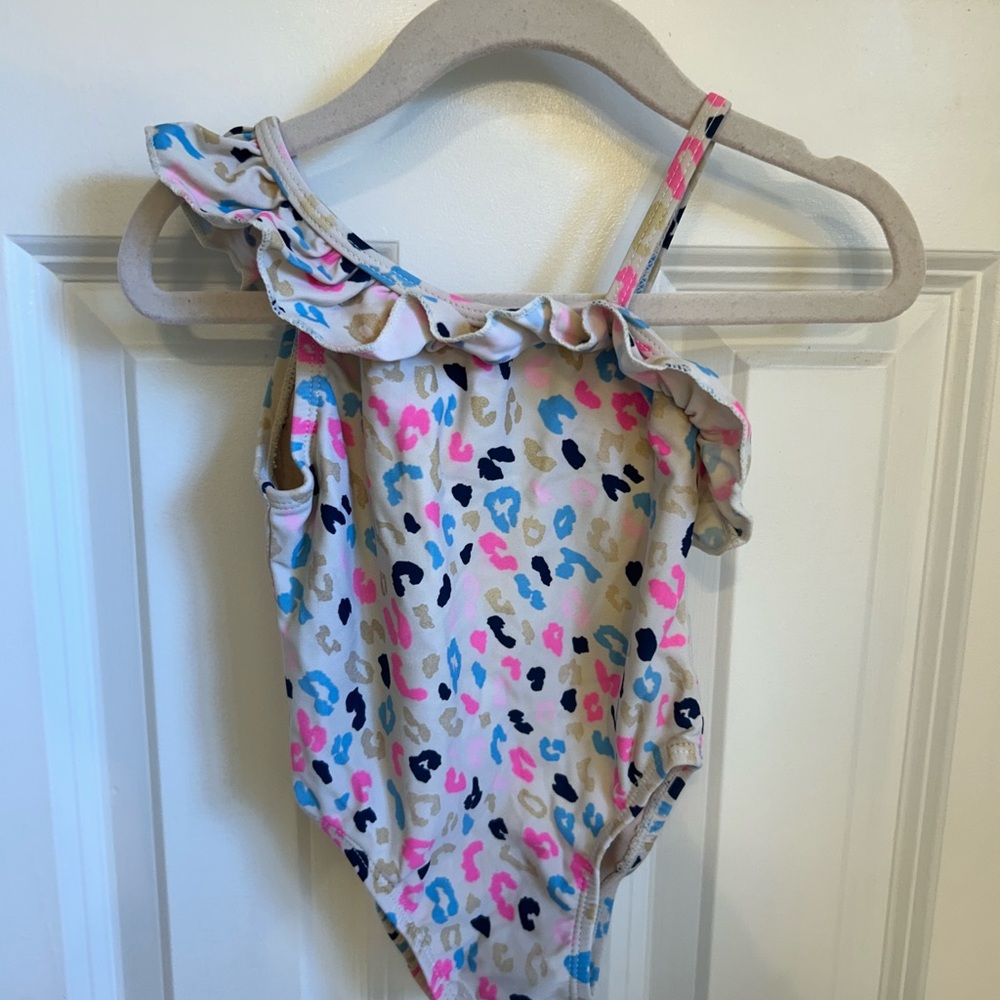 18m girls EGG New York Leopard Print Ruffle Swimsuit